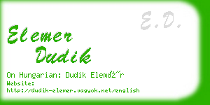 elemer dudik business card